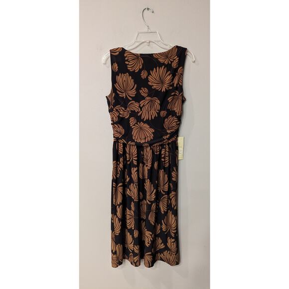 Nine West Empire Waist Size 14 Brown & Black Stretchy Dress NWT - Picture 2 of 4
